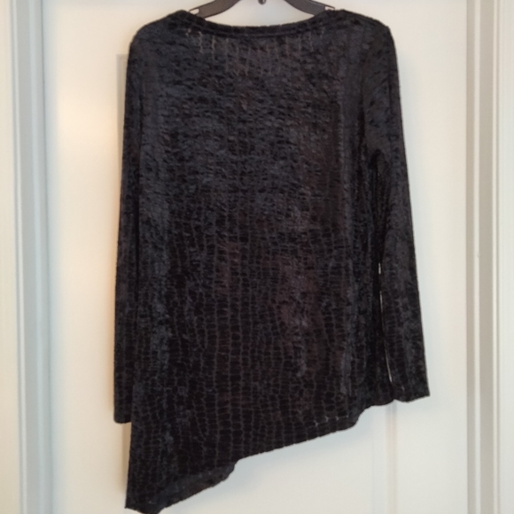 NWT Sz S Calvin Klein Asymmetrical Velvet Crocodile Print Top - Picture 2 of 8